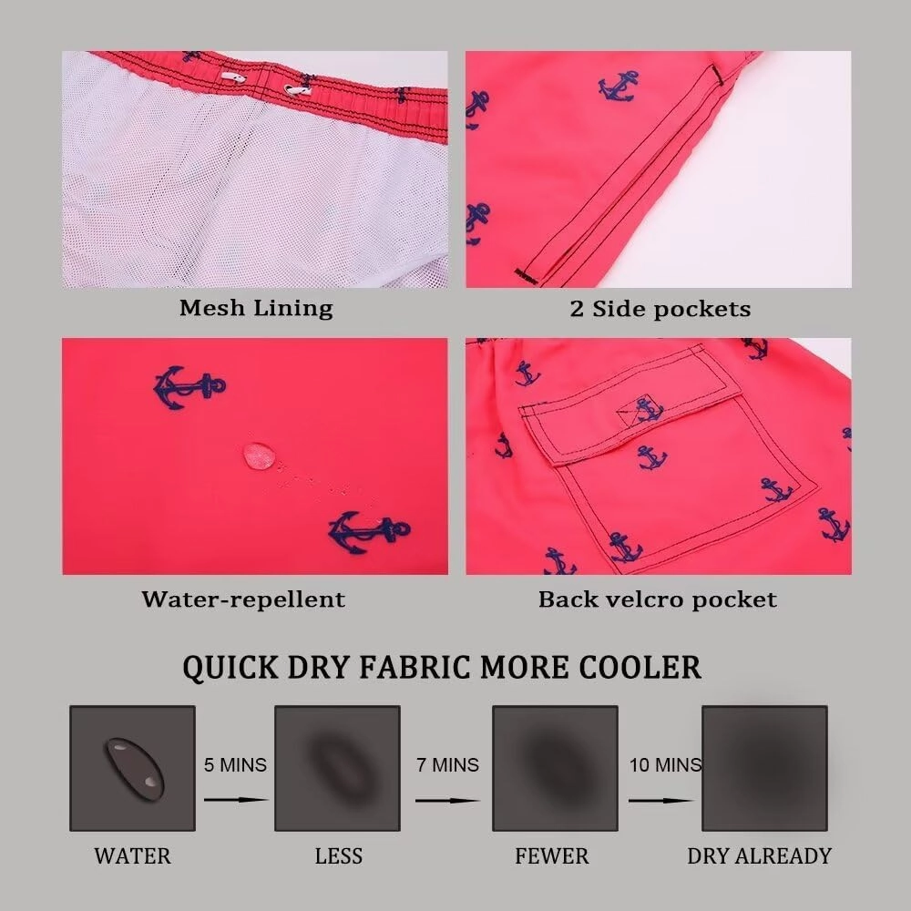 Men Swim Trunks Board Shorts with Mesh Lining Bathing Suits for Beach Swimwear Swimming