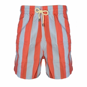 Men The Classic Drawstrings Swim Shorts Trunks In Coral Ash Blue