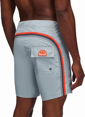 Mens Fixed Waist Boardshort, Swim Trunks 16" Length 7.5" Inseam