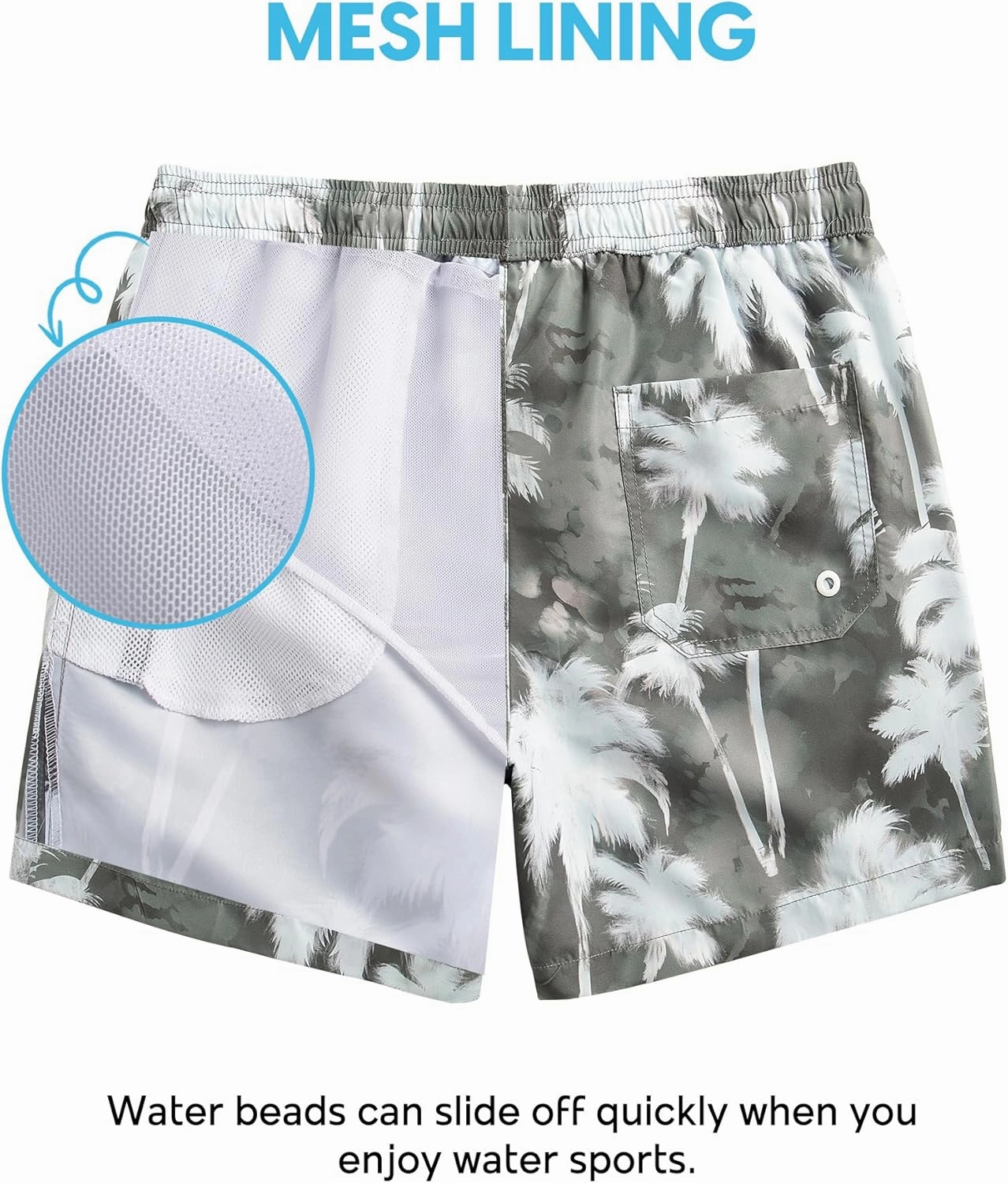 Mens Swim Trunks 5 Inch Swimming Shorts with Mesh Lining Quick Dry Bathing Suits for Men Swimwear