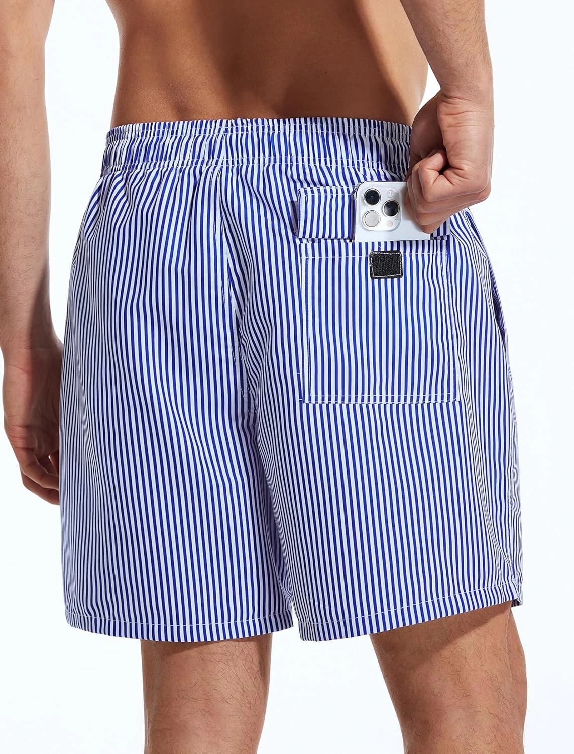 Mens Swim Trunks 6 Inch Inseam Mesh Lining Bathing Suits Quick Dry Beach Shorts Swimsuits Swimwear with Pockets