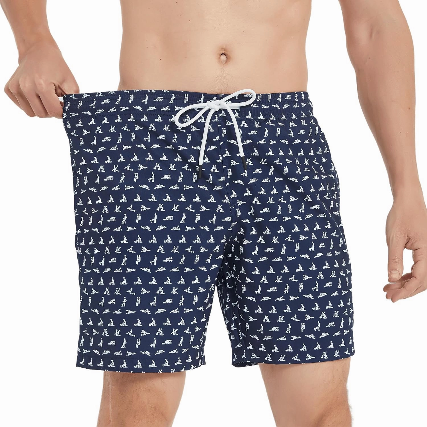 Mens Swim Trunks 7 Inch Inseam Board Shorts with Compression Liner Swimsuit Bathing Suit Quick Dry