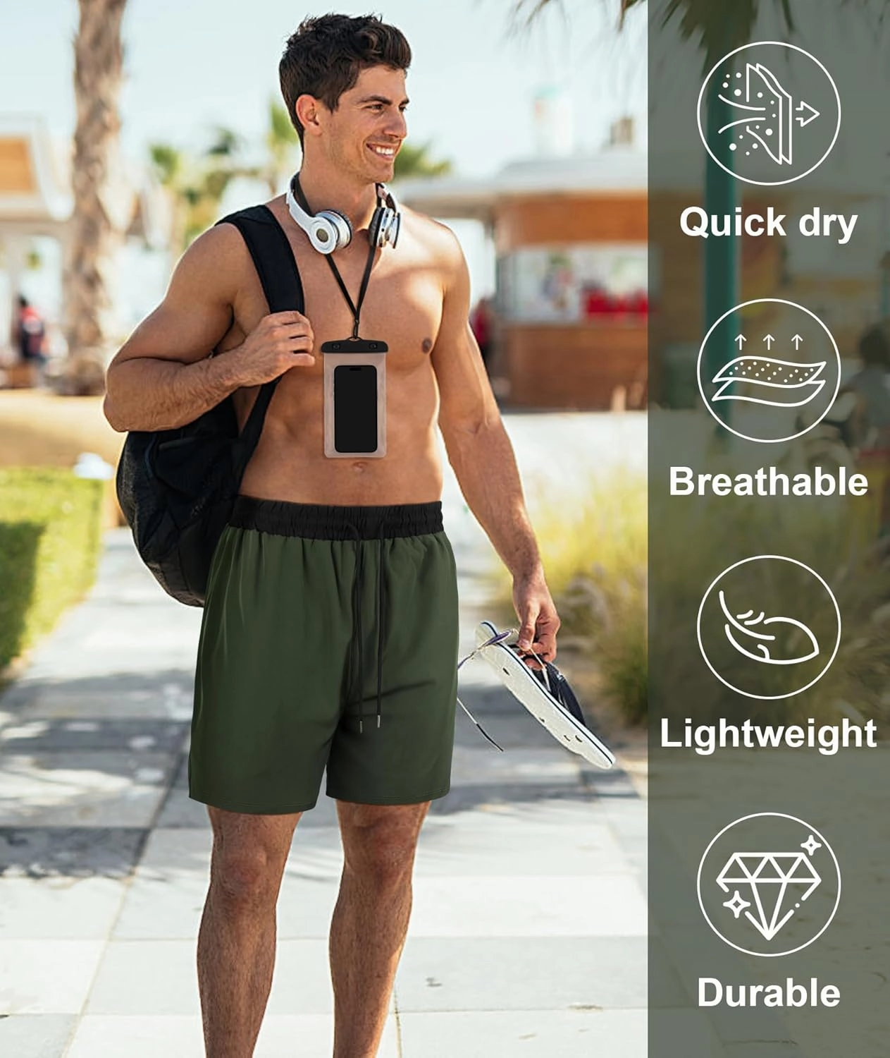 Mens Swim Trunks 7" Quick Dry Swim Shorts Swimsuit Swimming Trunks Swimwear with Pockets