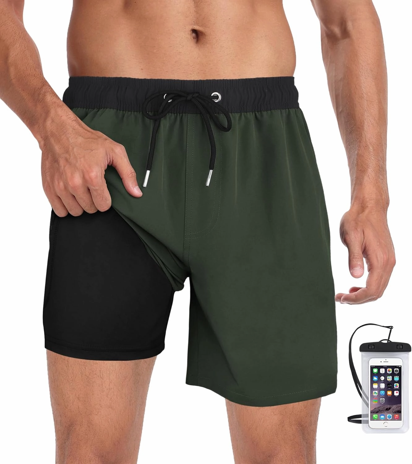 Mens Swim Trunks 7" Quick Dry Swim Shorts Swimsuit Swimming Trunks Swimwear with Pockets
