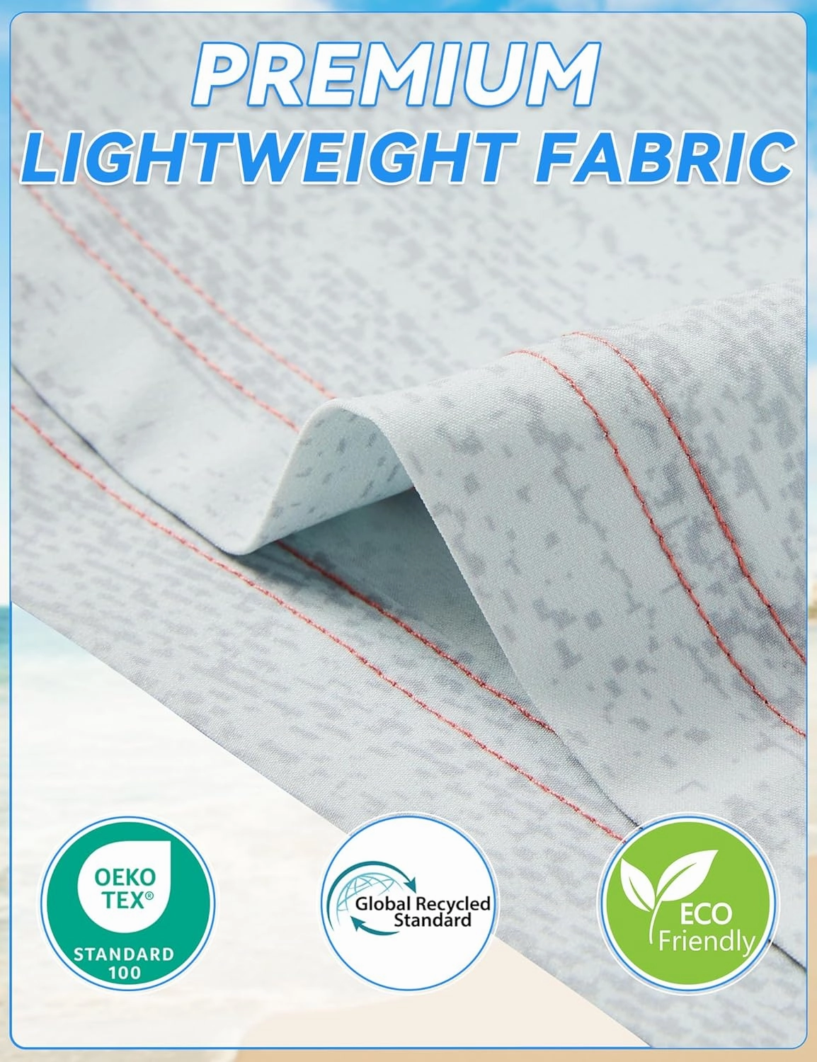 Mens Swim Trunks 8 inch Inseam Mesh Liner Quick-Dry Lightweight 4-Way Stretch Bathing Suit Swimming Trunks for Men UPF 50 