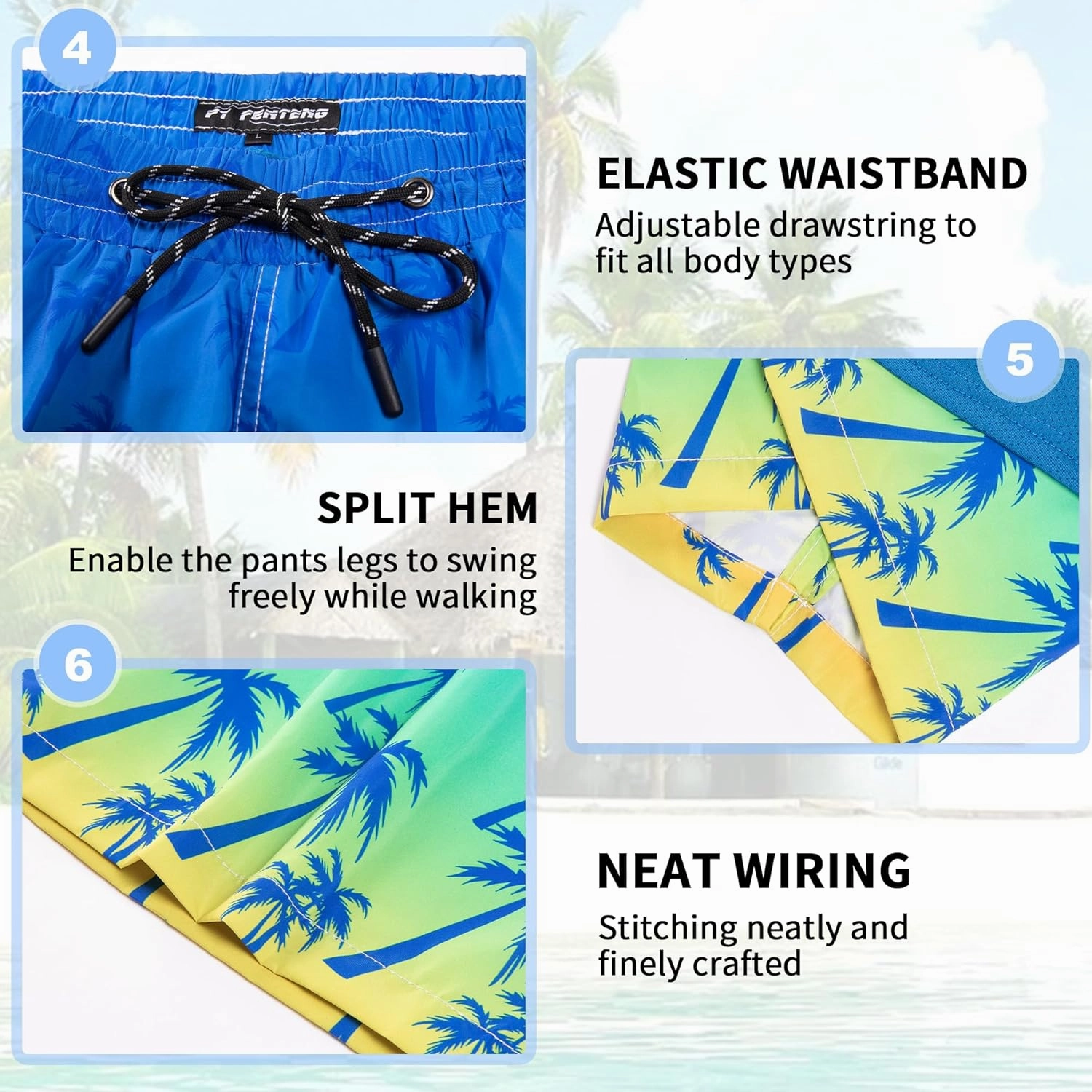 Mens Swim Trunks 9" Board Shorts with Compression Liner Swimsuit Built-in Bathing Suit Quick Dry Swimwear Zipper Pocket
