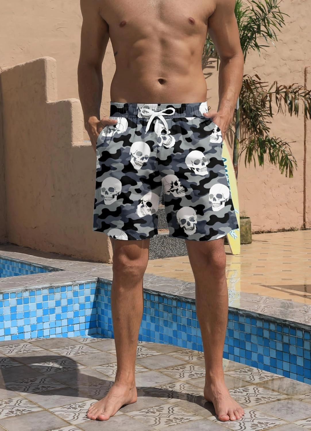 Mens Swim Trunks Quick Dry Beach Shorts Summer Boardshorts with Mesh Lining