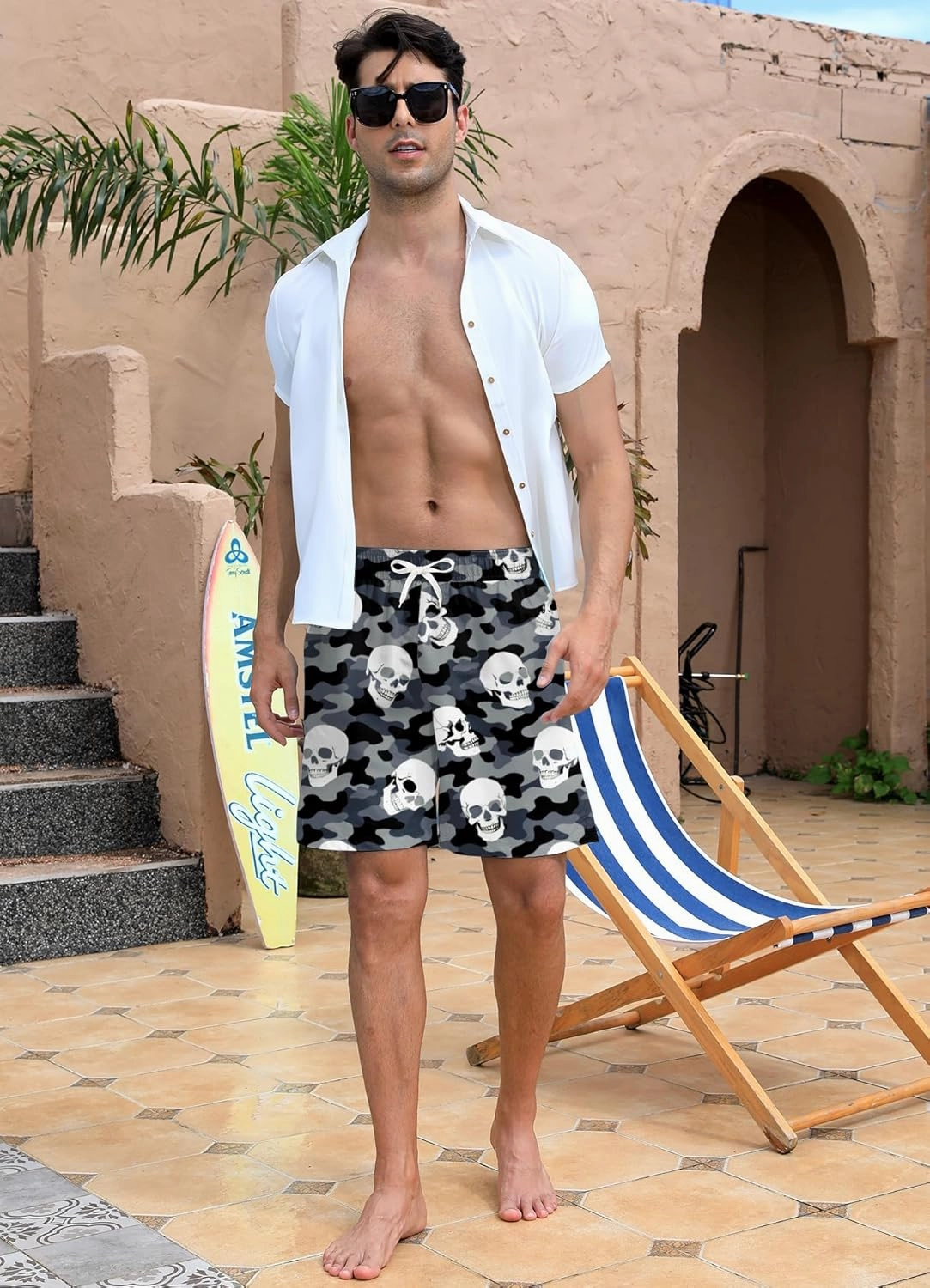 Mens Swim Trunks Quick Dry Beach Shorts Summer Boardshorts with Mesh Lining