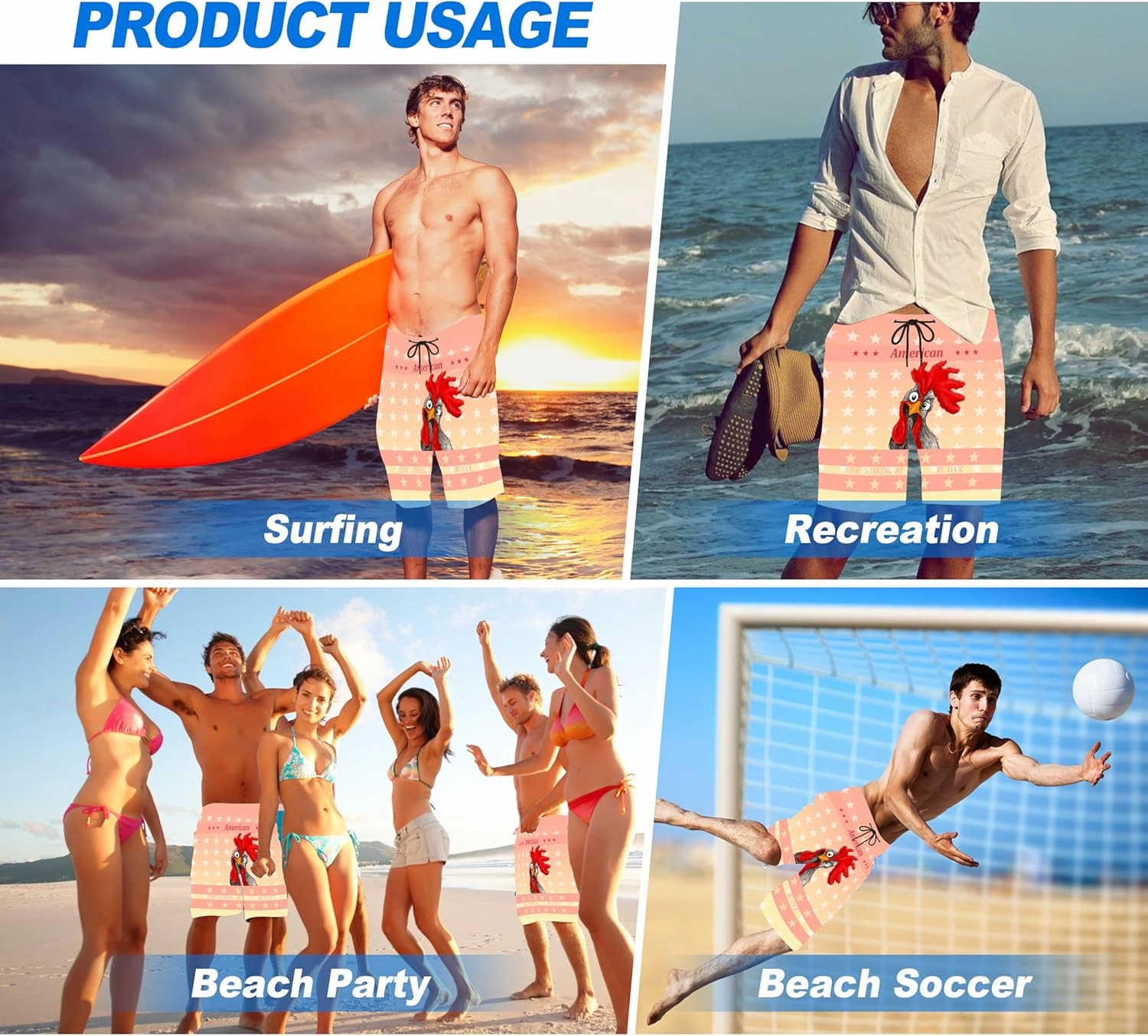 Mens Swim Trunks Quick Dry Board Shorts Bathing Suit for Men Beach Swimwear Breathable Surf Beach Shorts Swimwear