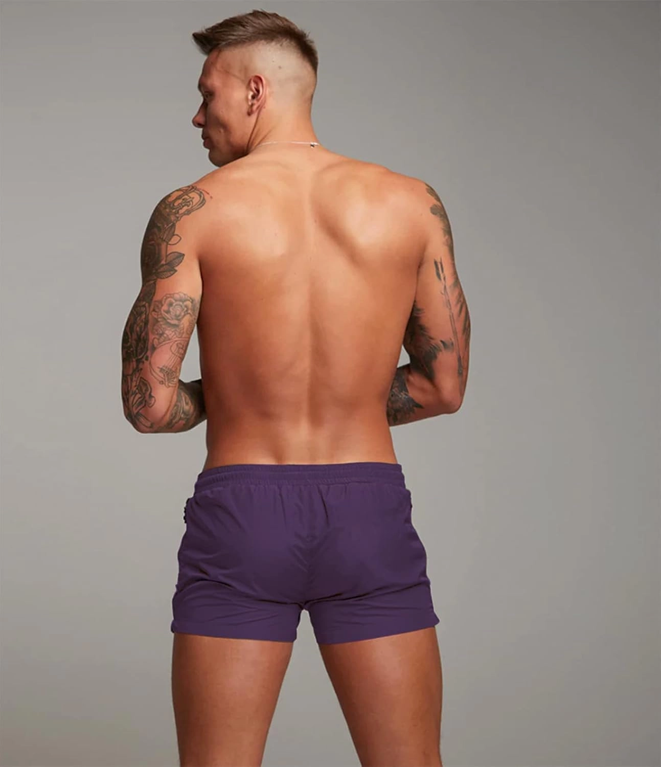 Mens Swim Trunks Quick Dry Swimwear Zipper Pockets, Swim Shorts with Mesh Lining