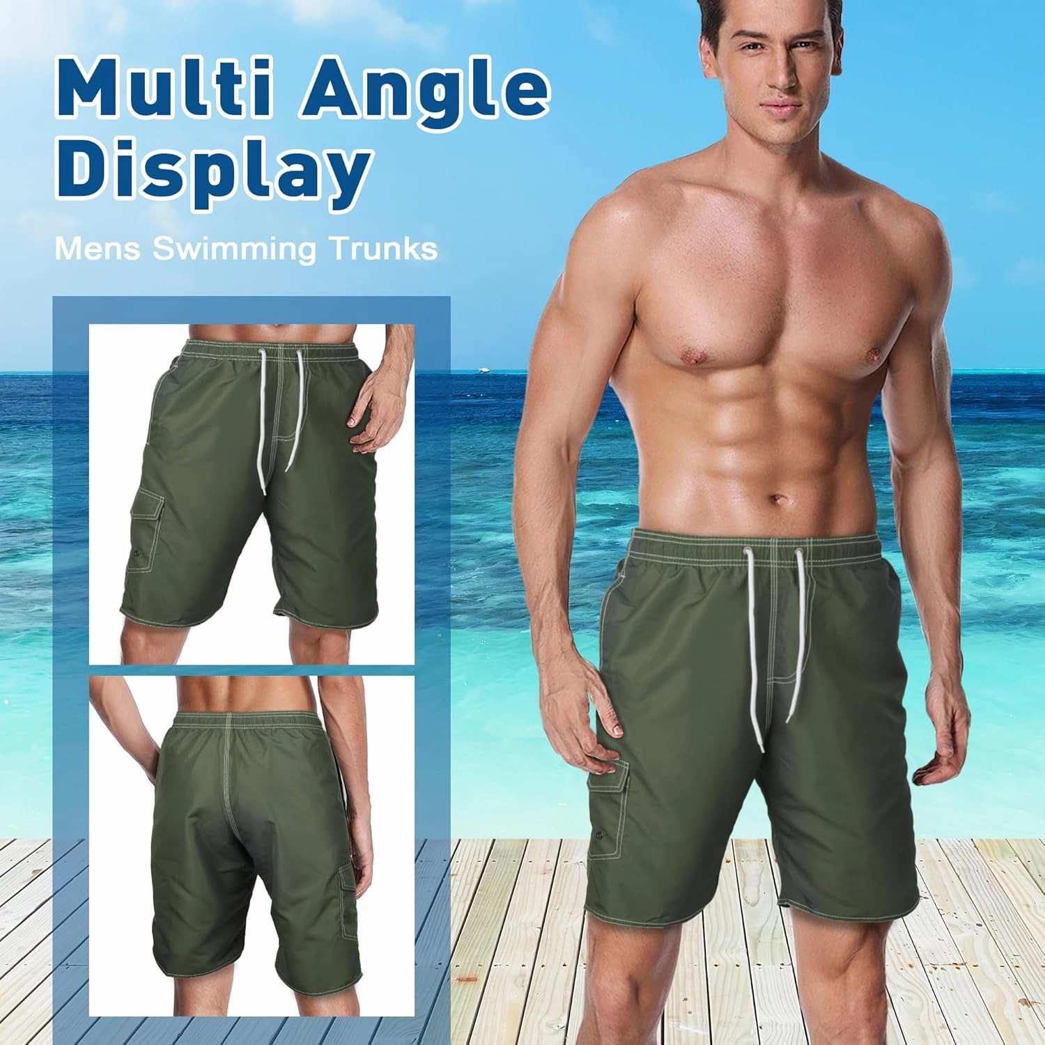 Mens Swim Trunks Swim Shorts Swimming Trunks Swimsuit Quick Dry with Mesh Lining Swimwear