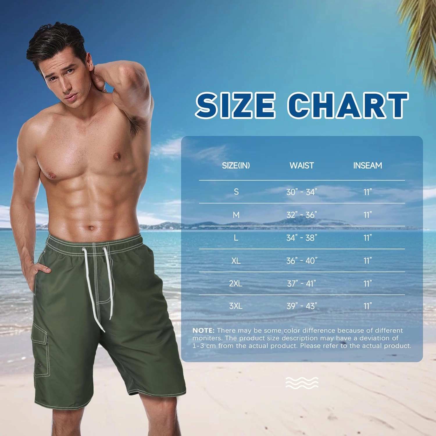 Mens Swim Trunks Swim Shorts Swimming Trunks Swimsuit Quick Dry with Mesh Lining Swimwear