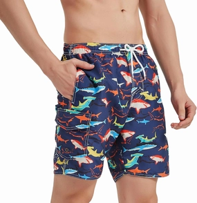Mens Swim Trunks Swim Shorts Swimwear Quick Dry 7 Swimming Trunks with Mesh Lining