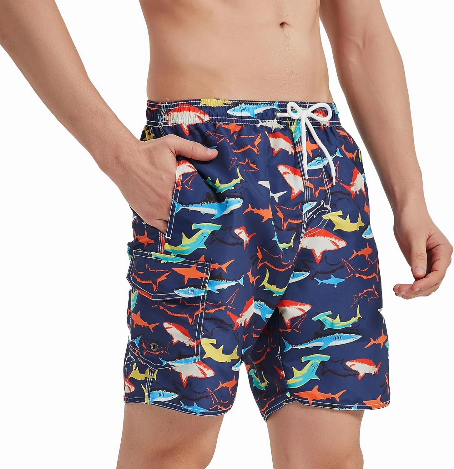 Mens Swim Trunks Swim Shorts Swimwear Quick Dry 7 Swimming Trunks with Mesh Lining
