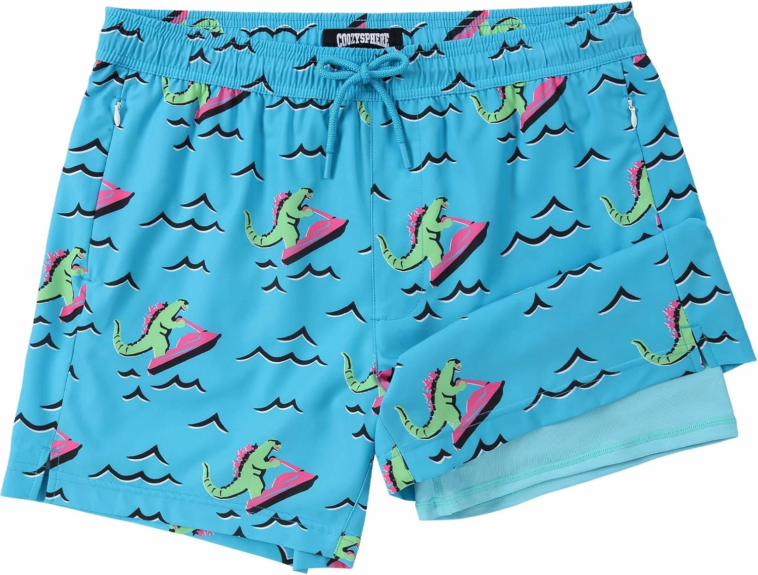 Mens Swim Trunks with Compression Liner 5 Inch Inseam Swimming Trunks Board Shorts for Men Bathing Suit