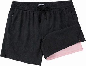 Mens Swim Trunks with Compression Liner 5 Inch Inseam Swimming Trunks Shorts for Men Bathing Suit