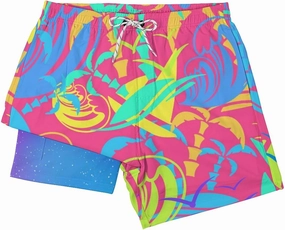 Mens Swim Trunks with Compression Liner 5 Inseam Quick Dry Swimwear Bathing Suit Swimming Board Shorts with 4 Pocket