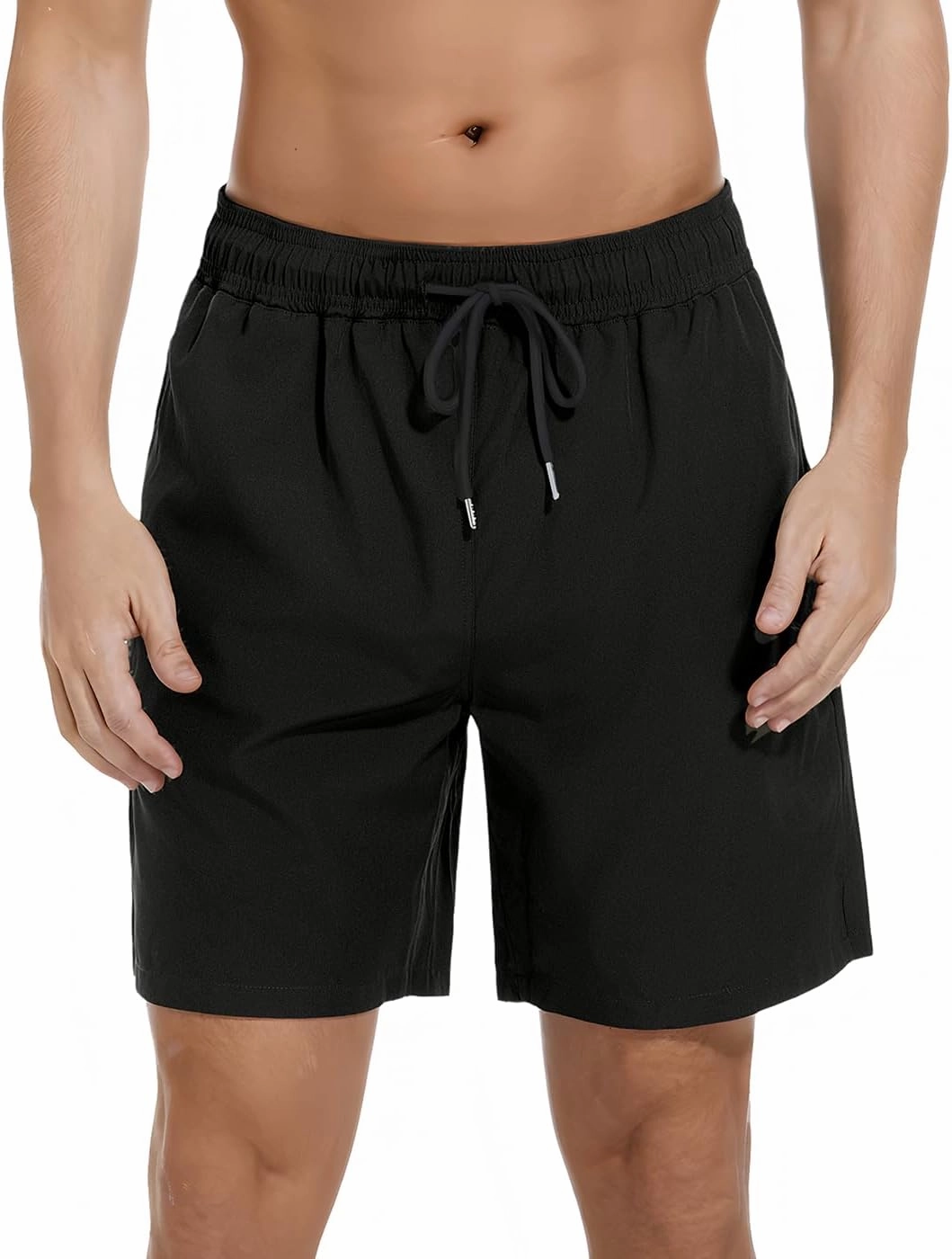 Mens Swim Trunks with Compression Liner Bathing Suits Quick Dry Beach Board Shorts with Zipper Pockets