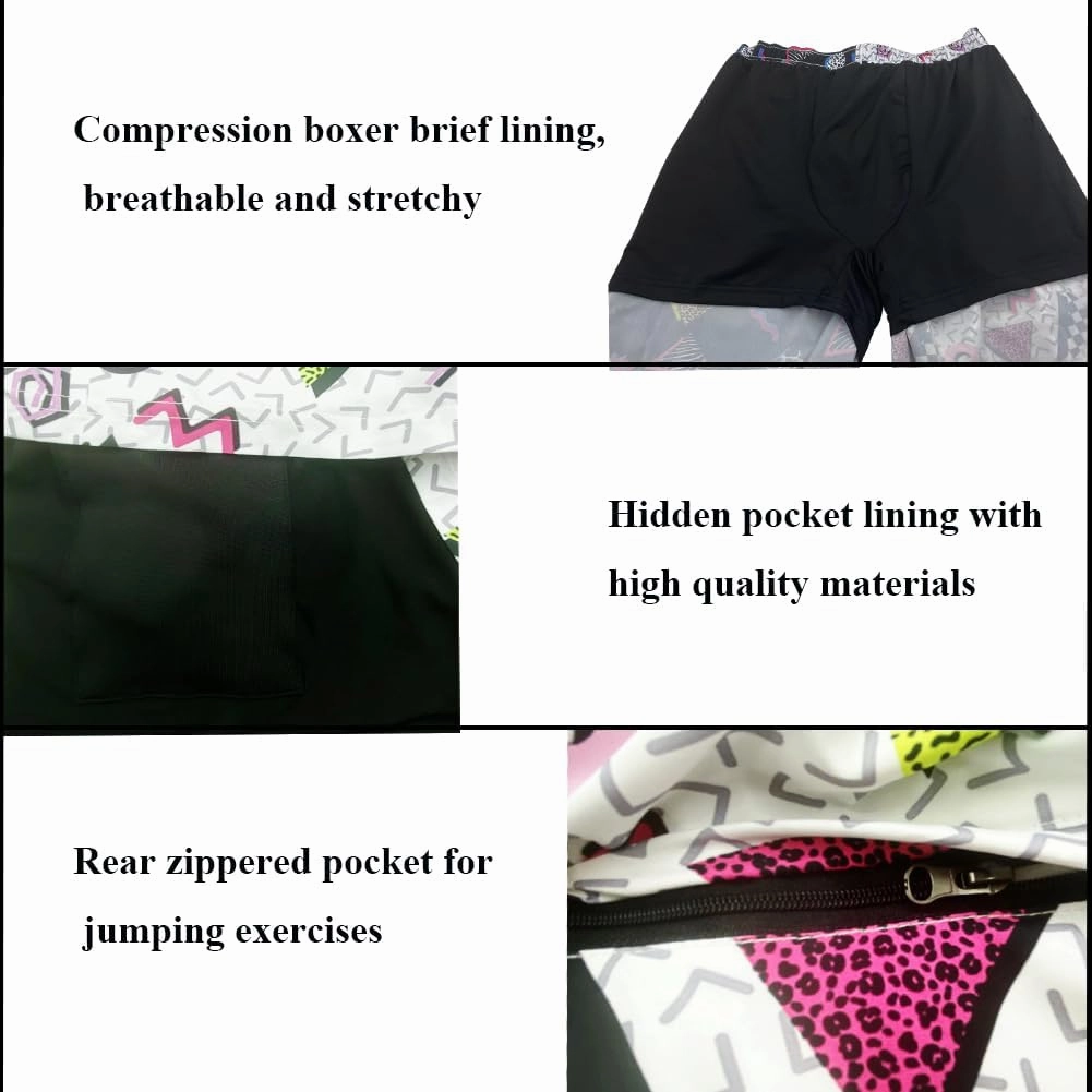Mens Swim Trunks with Compression Liner Quick Dry Zipper Pocket Bathing