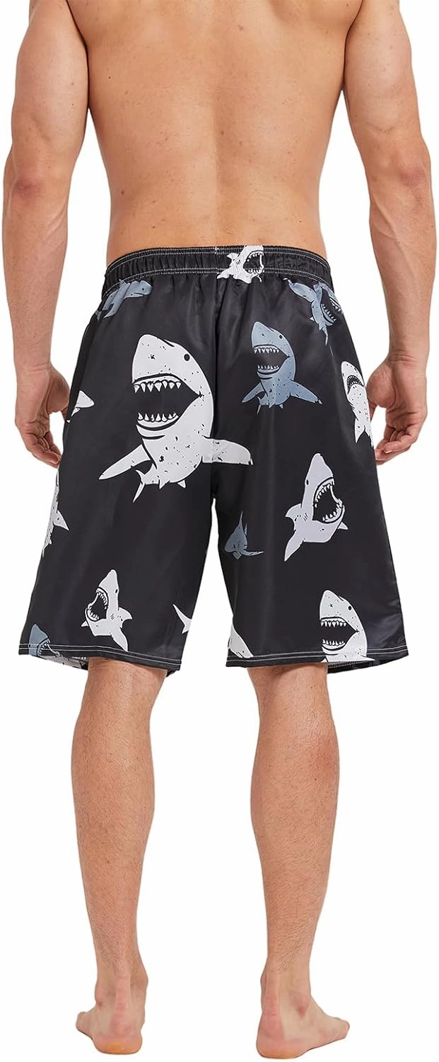 Mens Swim Trunks with Mesh Lining,Quick Dry Big Tall Board Shorts Swimsuit Beach Pants Swimwear Bathing Suits