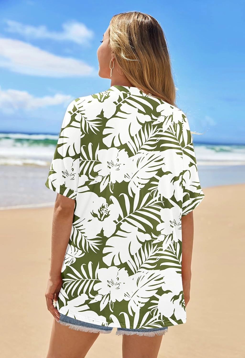 MEROKEETY Womens 2025 Summer Lightweight Cardigan Short Sleeve Open Front Casual Loose Cover Ups