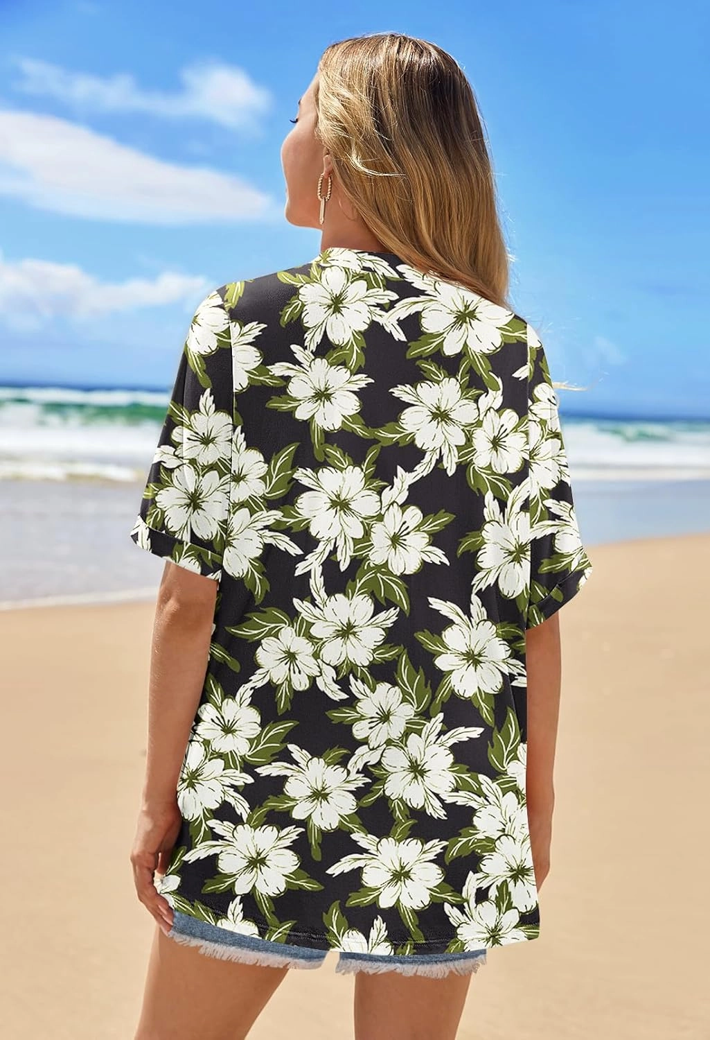 MEROKEETY Womens 2025 Summer Lightweight Cardigan Short Sleeve Open Front Casual Loose Cover Ups