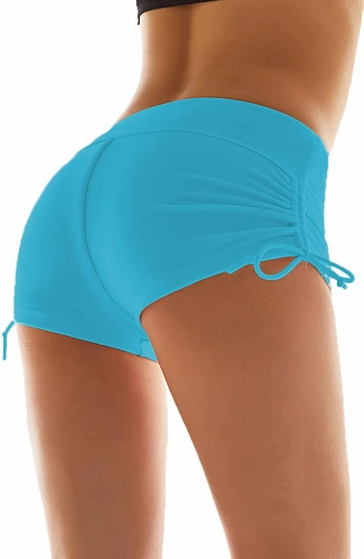 Micosuza Classical Women's Swim Boardshorts Beach Bikini Bottoms with Adjustable Ties 7 Color XS-XXL