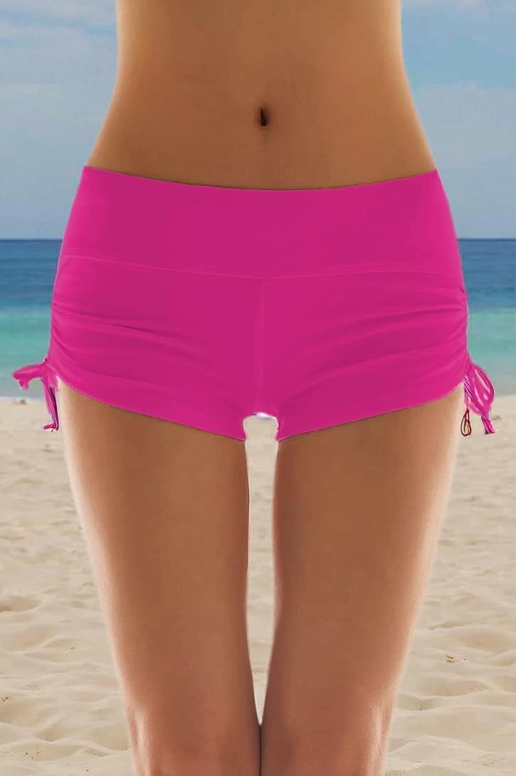 Micosuza Classical Women's Swim Boardshorts Beach Bikini Bottoms with Adjustable Ties 7 Color XS-XXL