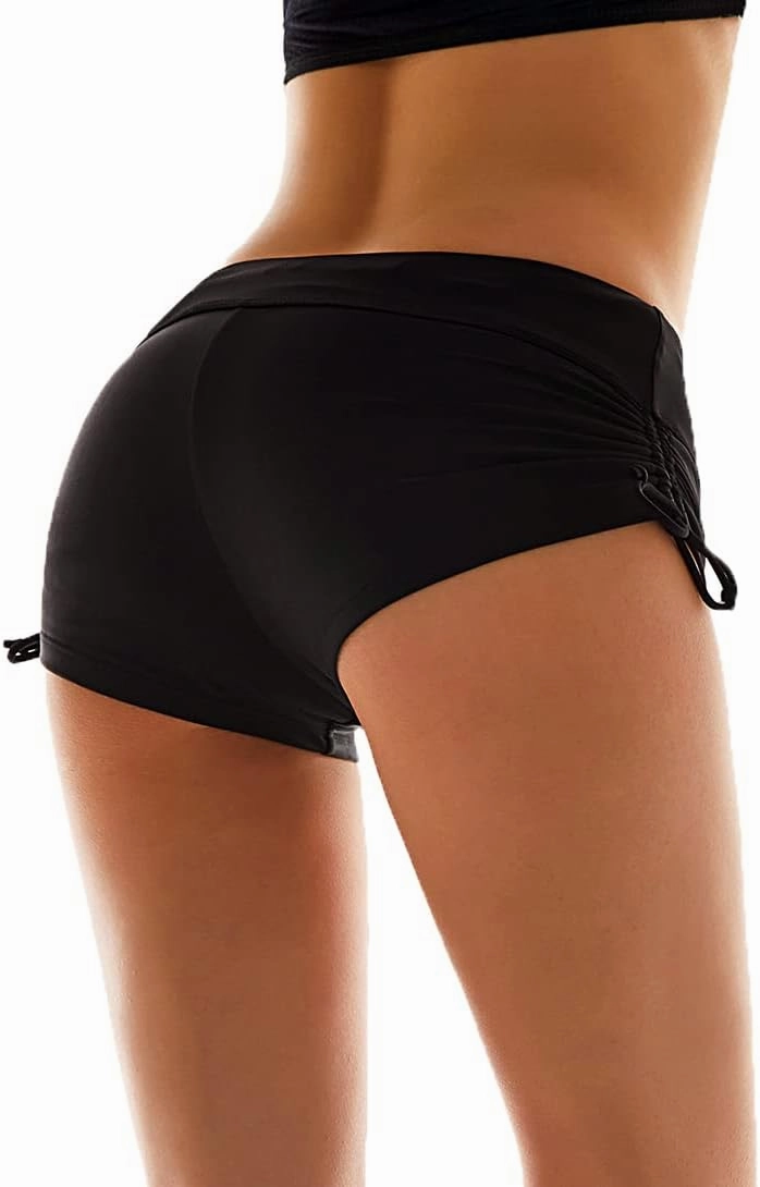 Micosuza Classical Women's Swim Boardshorts Beach Bikini Bottoms with Adjustable Ties 7 Color XS-XXL