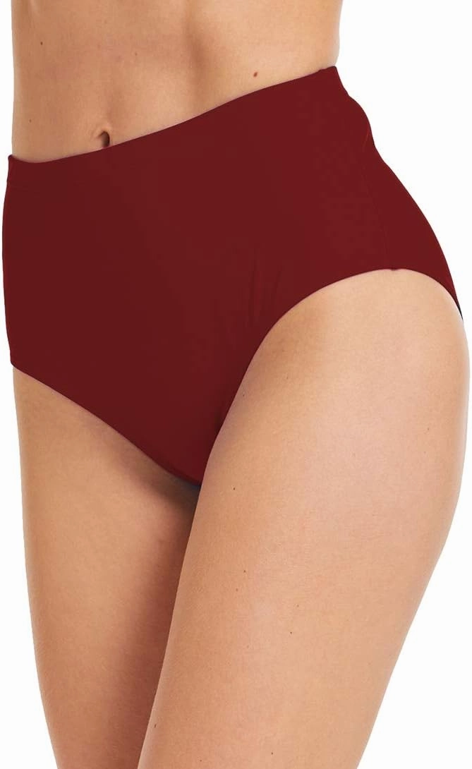 Micosuza Women's Swim Bottom High Waist Retro Basic Full Coverage Bikini Tankini Swimsuit Briefs
