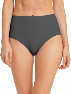 Micosuza Women's Swim Bottom High Waist Retro Basic Full Coverage Bikini Tankini Swimsuit Briefs