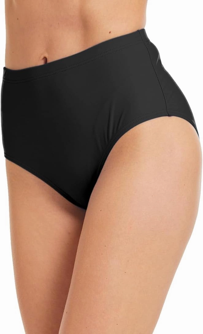 Micosuza Women's Swim Bottom High Waist Retro Basic Full Coverage Bikini Tankini Swimsuit Briefs
