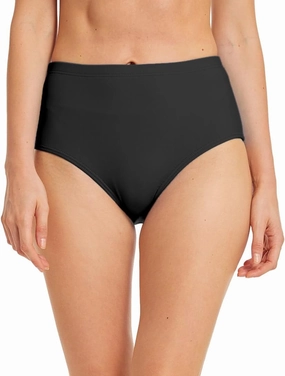 Micosuza Women's Swim Bottom High Waist Retro Basic Full Coverage Bikini Tankini Swimsuit Briefs