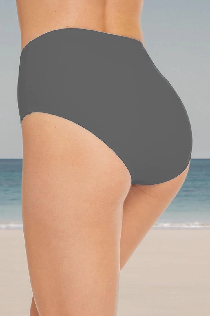 Micosuza Women's Swim Bottom High Waist Retro Basic Full Coverage Bikini Tankini Swimsuit Briefs