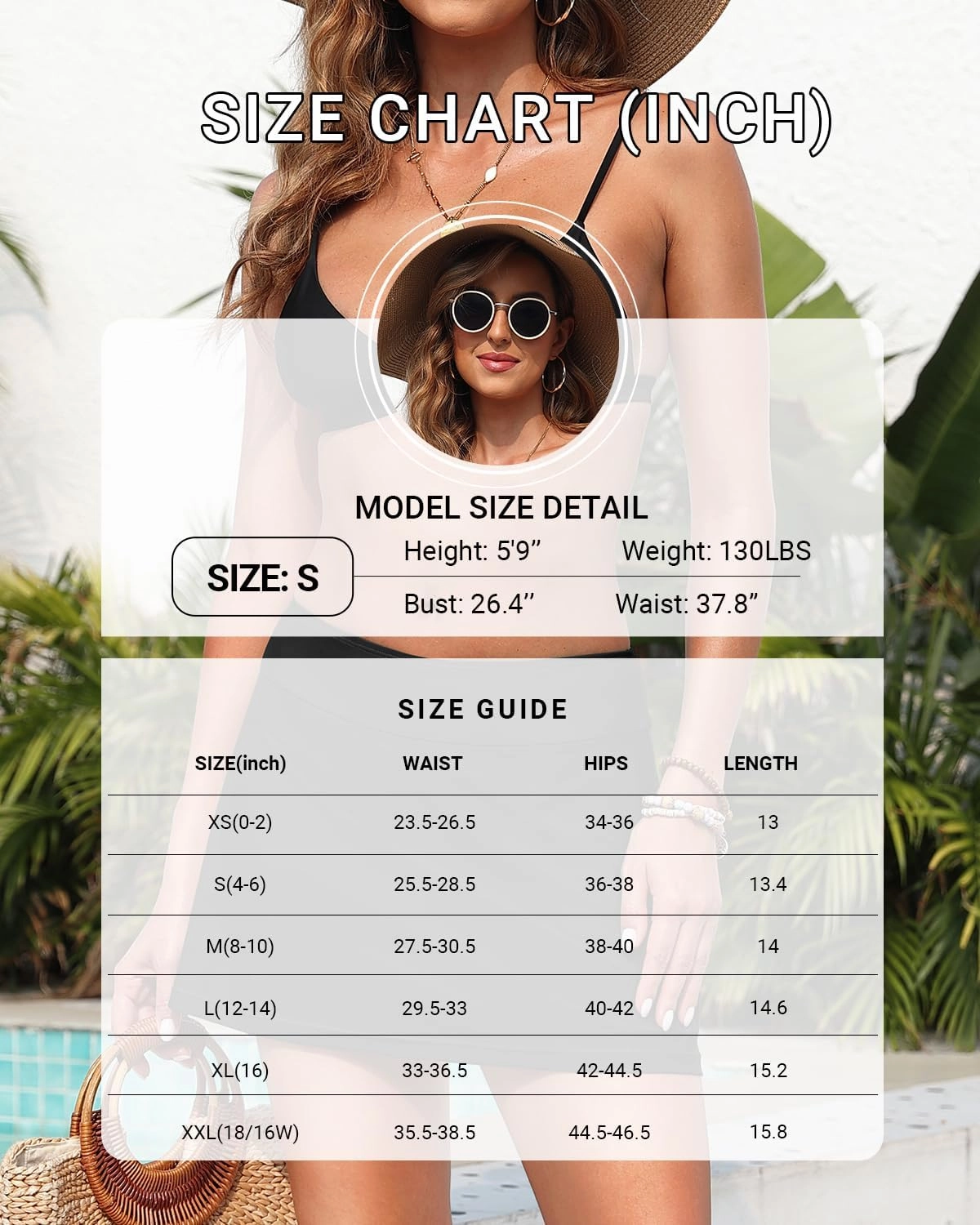 Mid Rise Swim Skirt - 2025 Bathing Suit Skirt with Built-in Bikini Bottom Waistband Skort Swimsuit Bottoms for Women