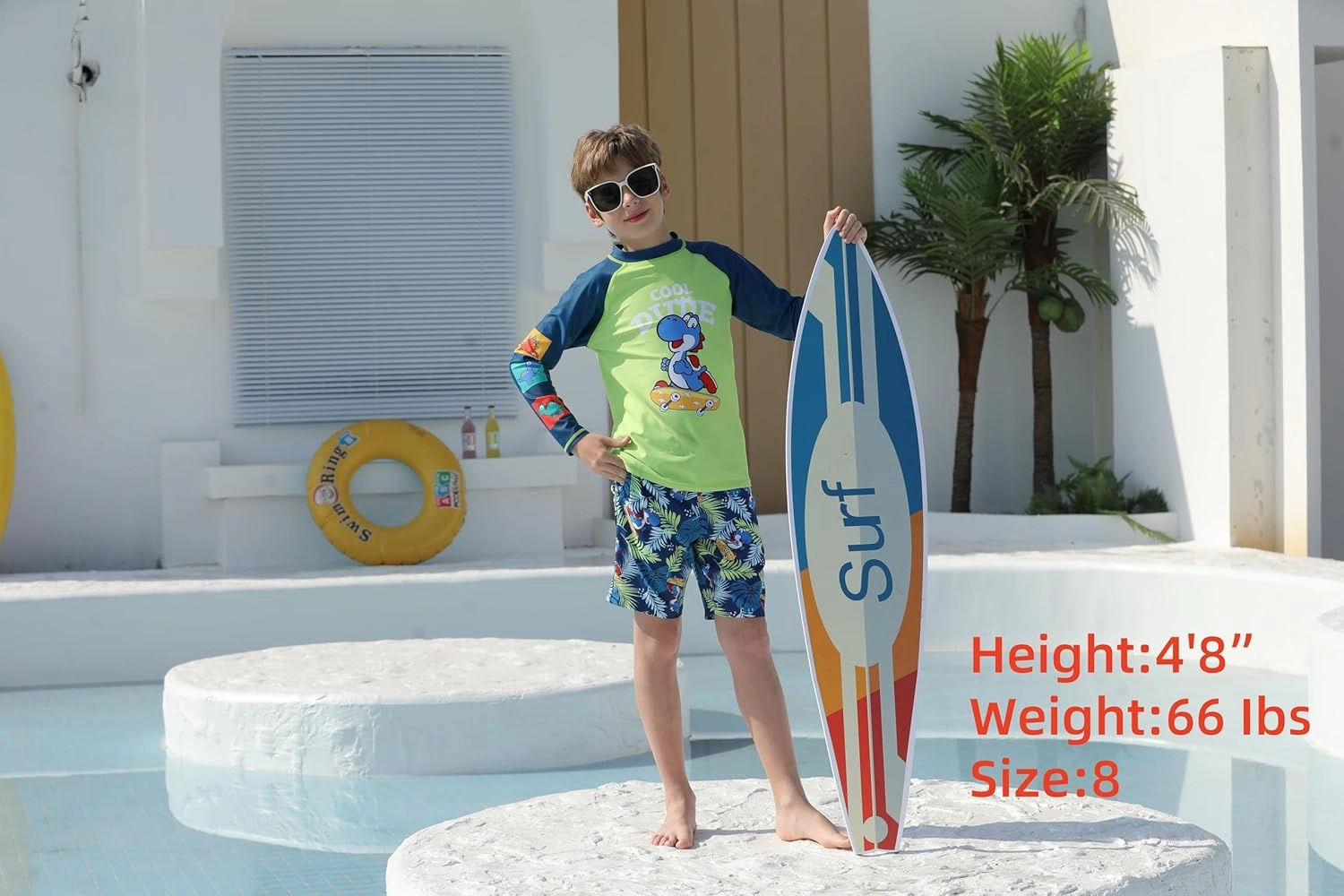 MILANKERR Toddler Boys Rash Guard Sets,Swim Trunks with Compression Liner,Swim Shirt Sets