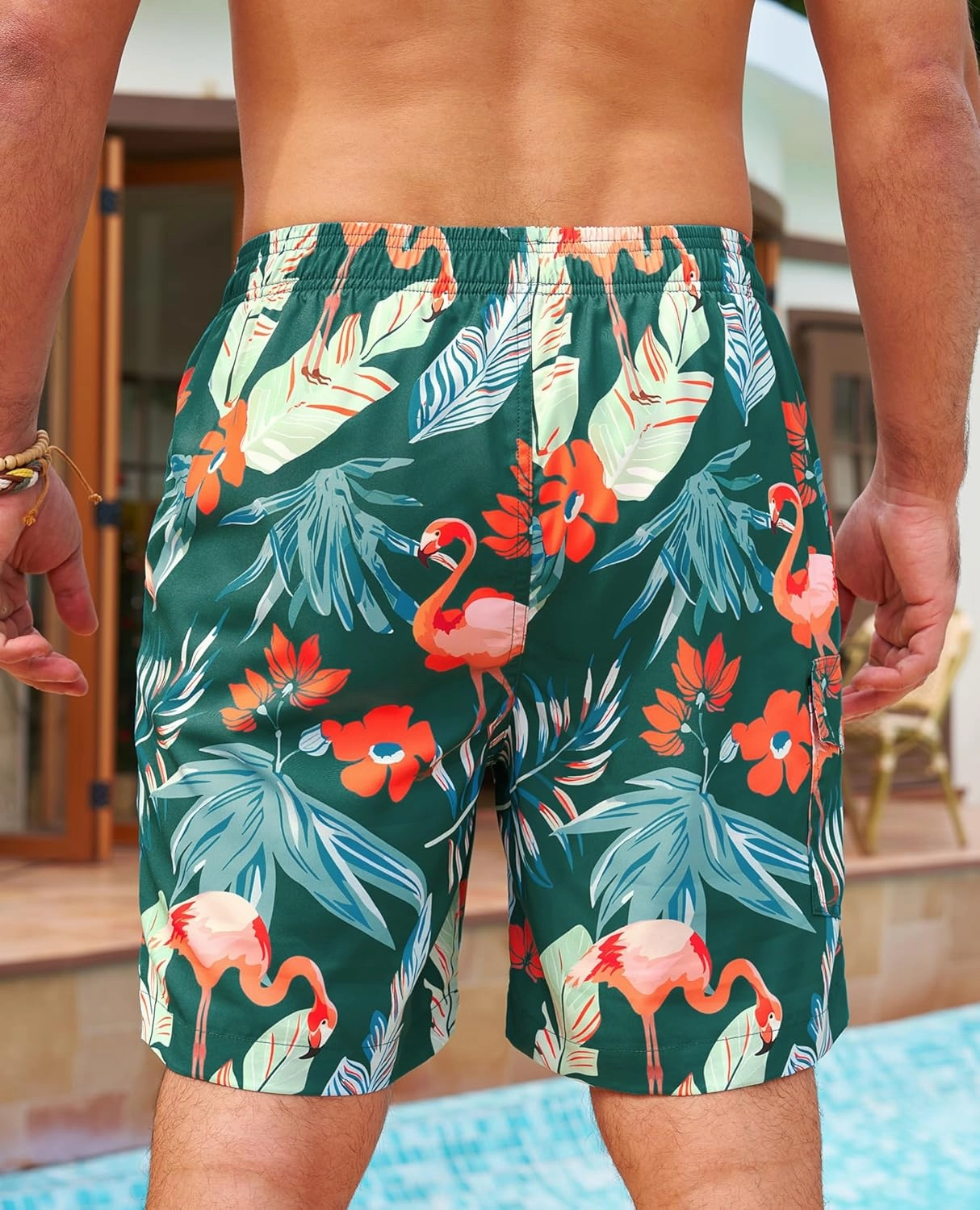 Milin Naco Mens Swim Trunks 7 Inch Inseam Compression Liner 2 in 1 Printed Swimming Short