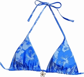 Milumia Floral Halter String Triangle Bikini Top for Women Bathing Suit Swim Top
