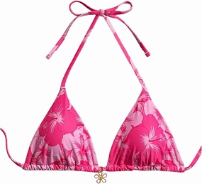Milumia Floral Halter String Triangle Bikini Top for Women Bathing Suit Swim Top