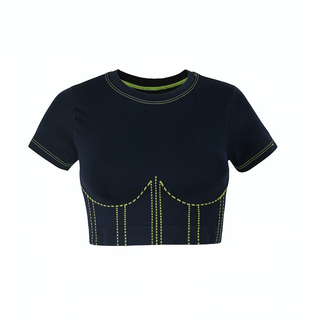 MINDFUL T-Shirt | Eclipse with Neon Contour Stitching