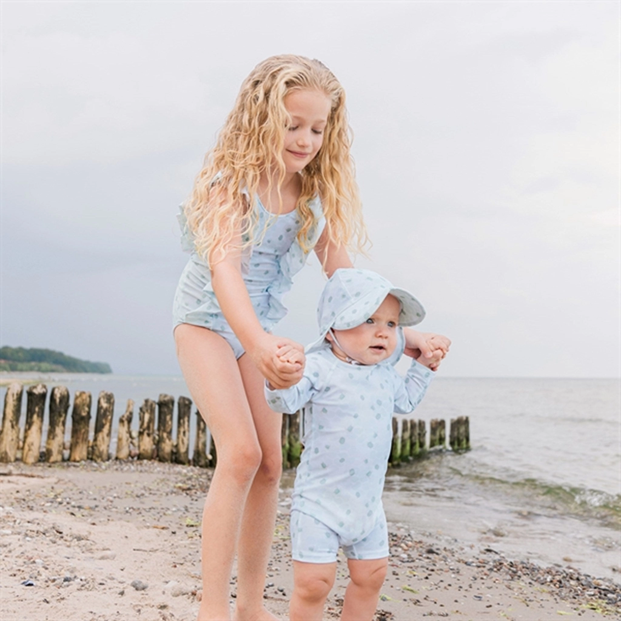 MINI A TURE Goldie Printed UV50 Swim Suit Green Sea Turtle