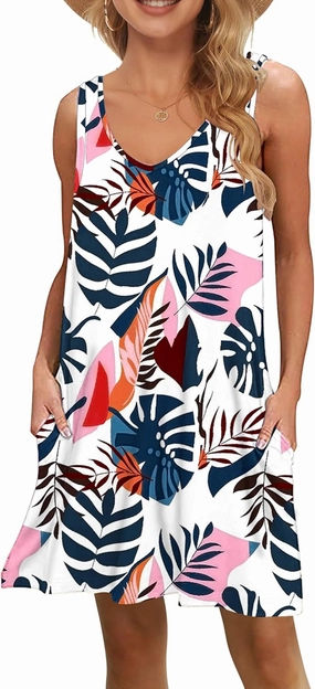 MISFAY Women's Summer Casual T Shirt Dresses Beach Cover up Tank Dress