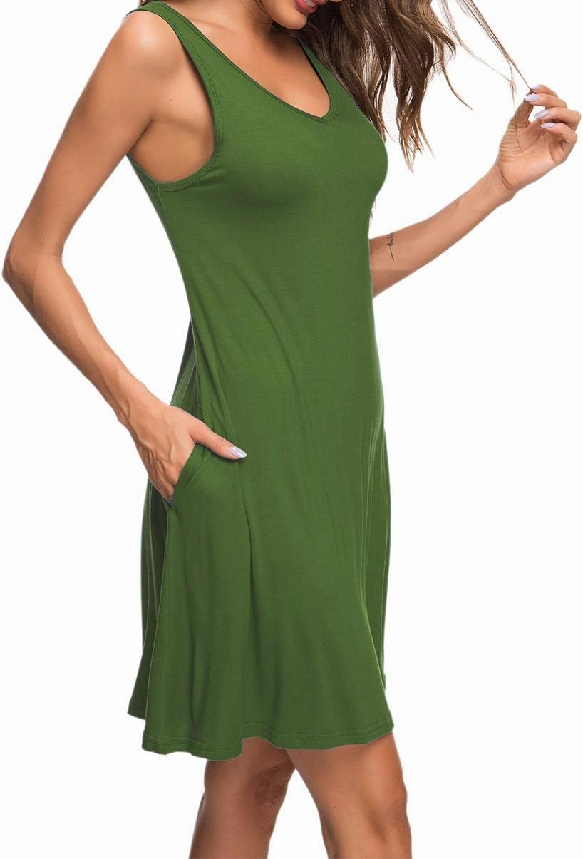 MISFAY Women's Summer Casual T Shirt Dresses Beach Cover up Tank Dress