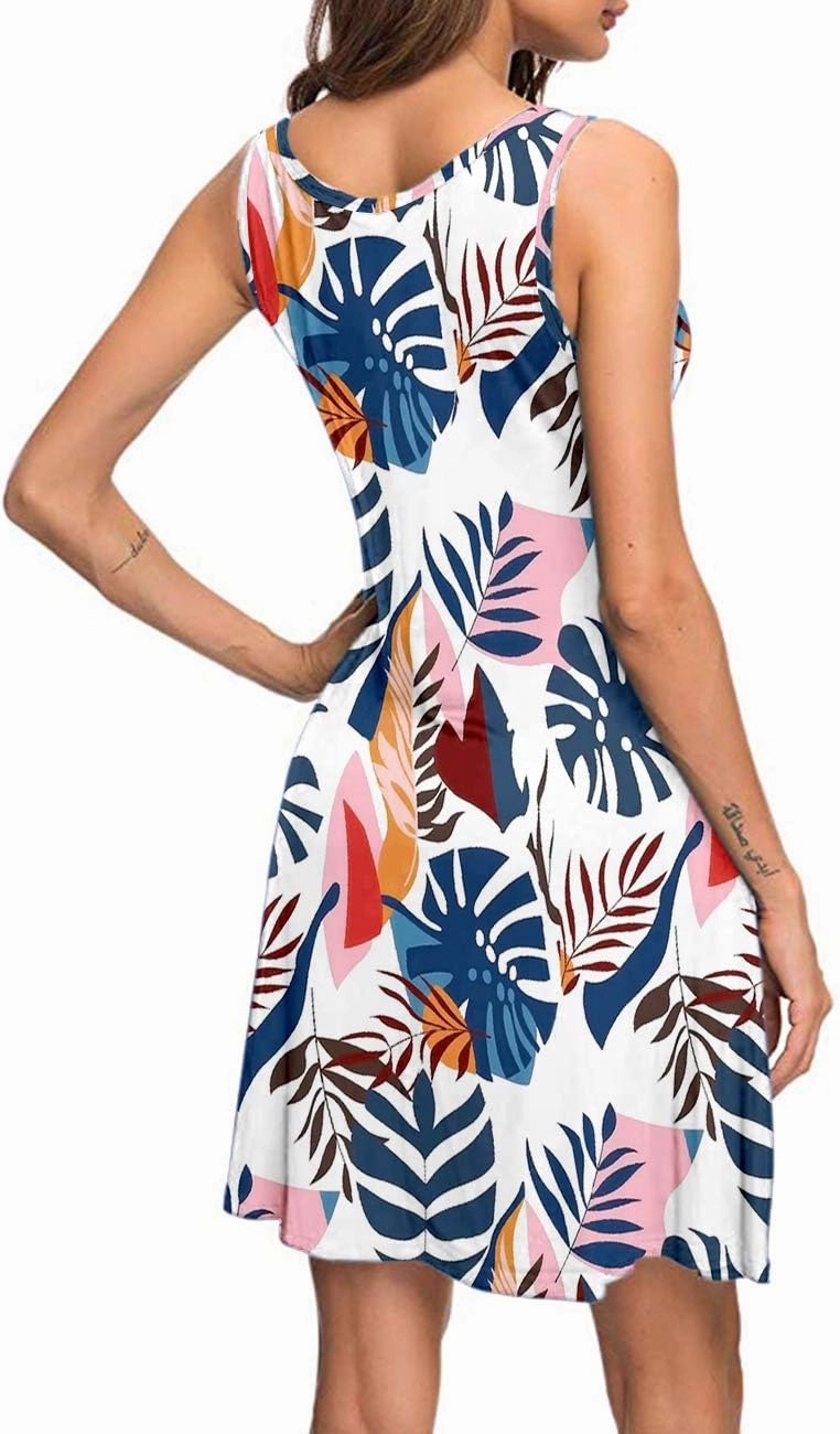 MISFAY Women's Summer Casual T Shirt Dresses Beach Cover up Tank Dress