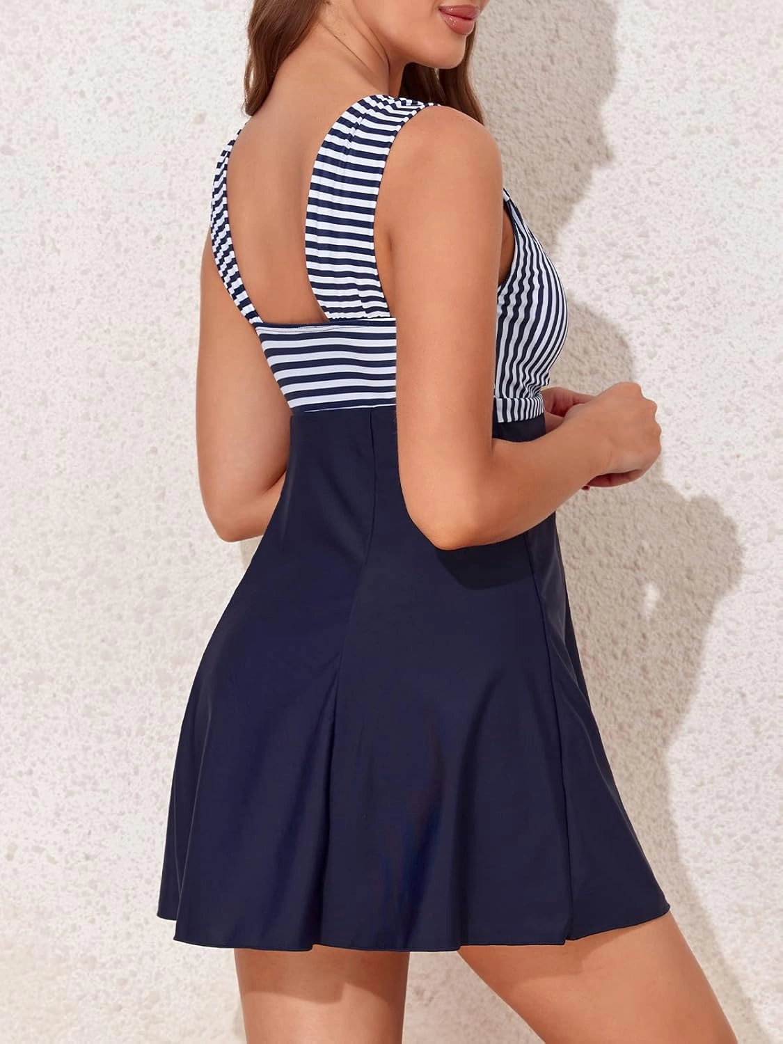 MiYang Women's One Piece High Waist Printing Swim Dress Padded Swimwear