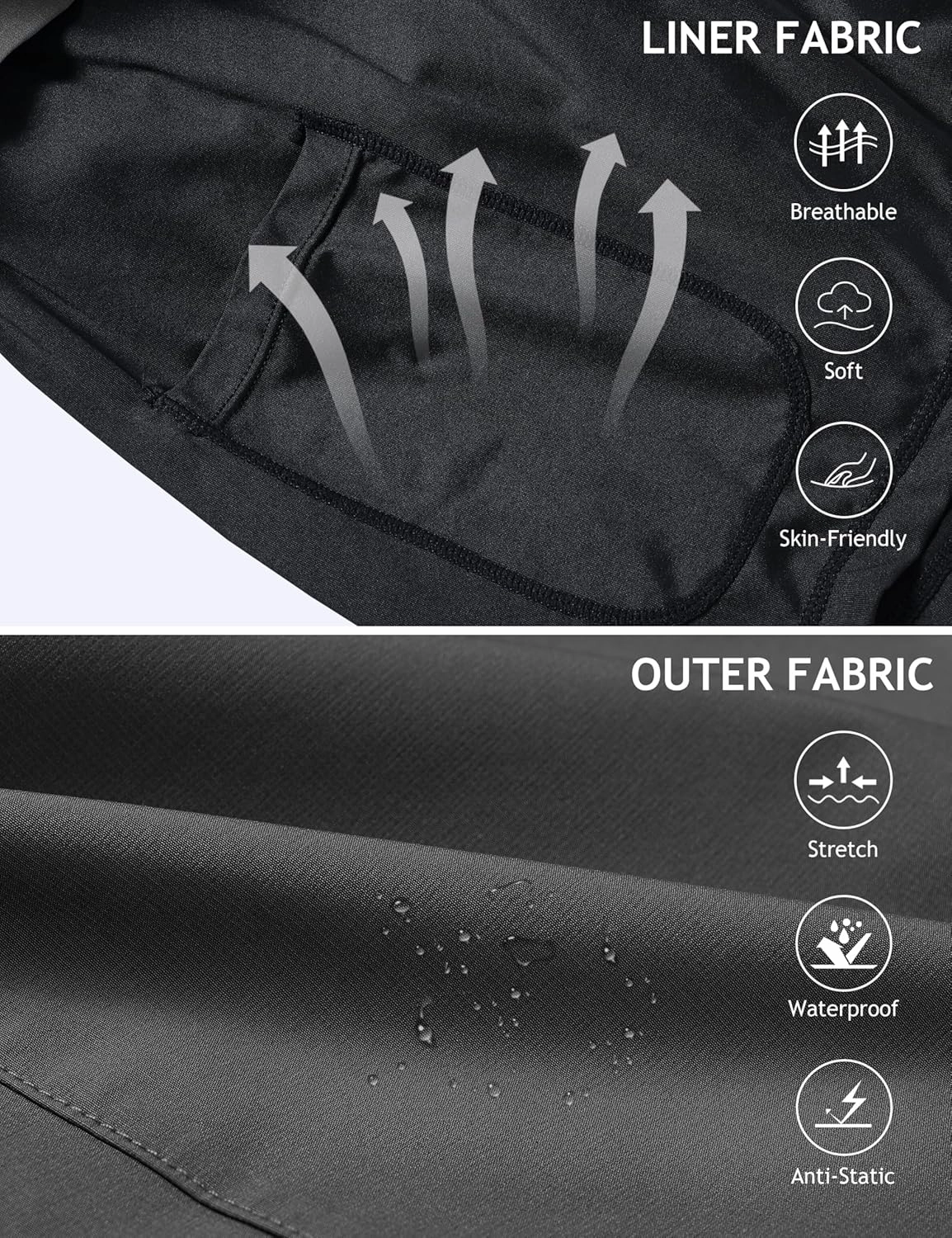 MoFiz Mens Swim Trunks 7inch Swim Shorts with Compression Liner Swimming Suits Board Shorts Surf Short Bathing Suit
