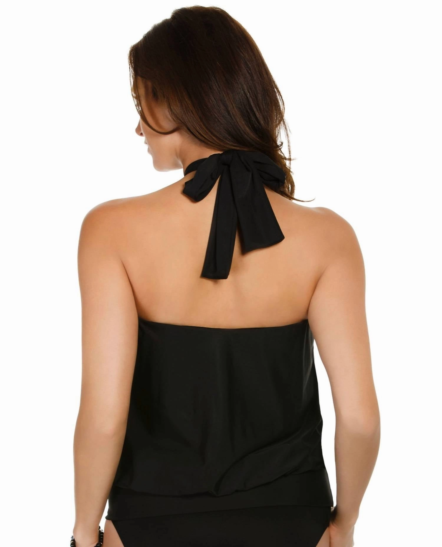 Mojito Blouson Tankini Top In Black