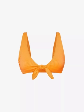MONDAY SWIMWEAR Portugal Tie-Front Orange Bikini Top