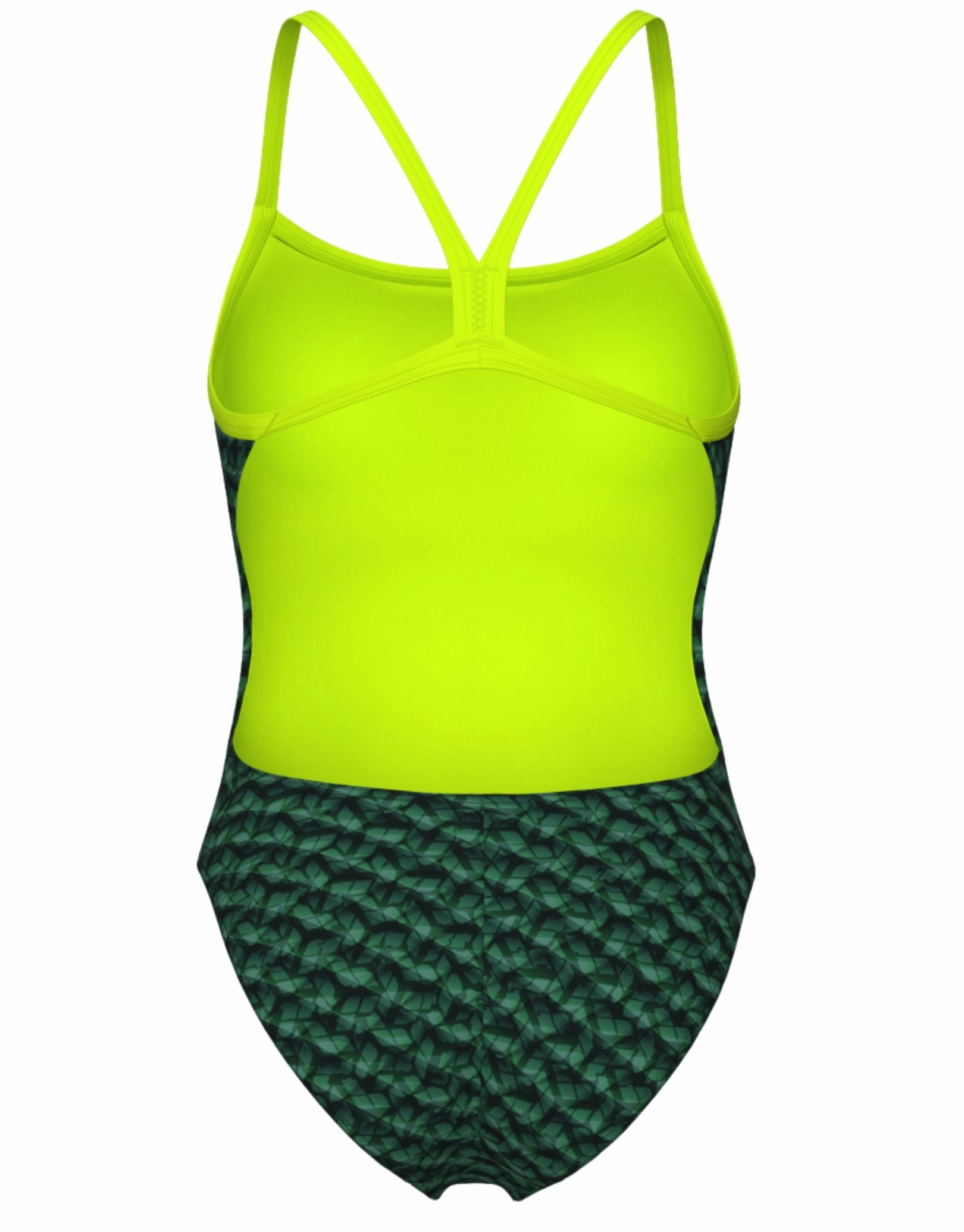 Monogram Challenge Back Swimsuit - Black/Lime