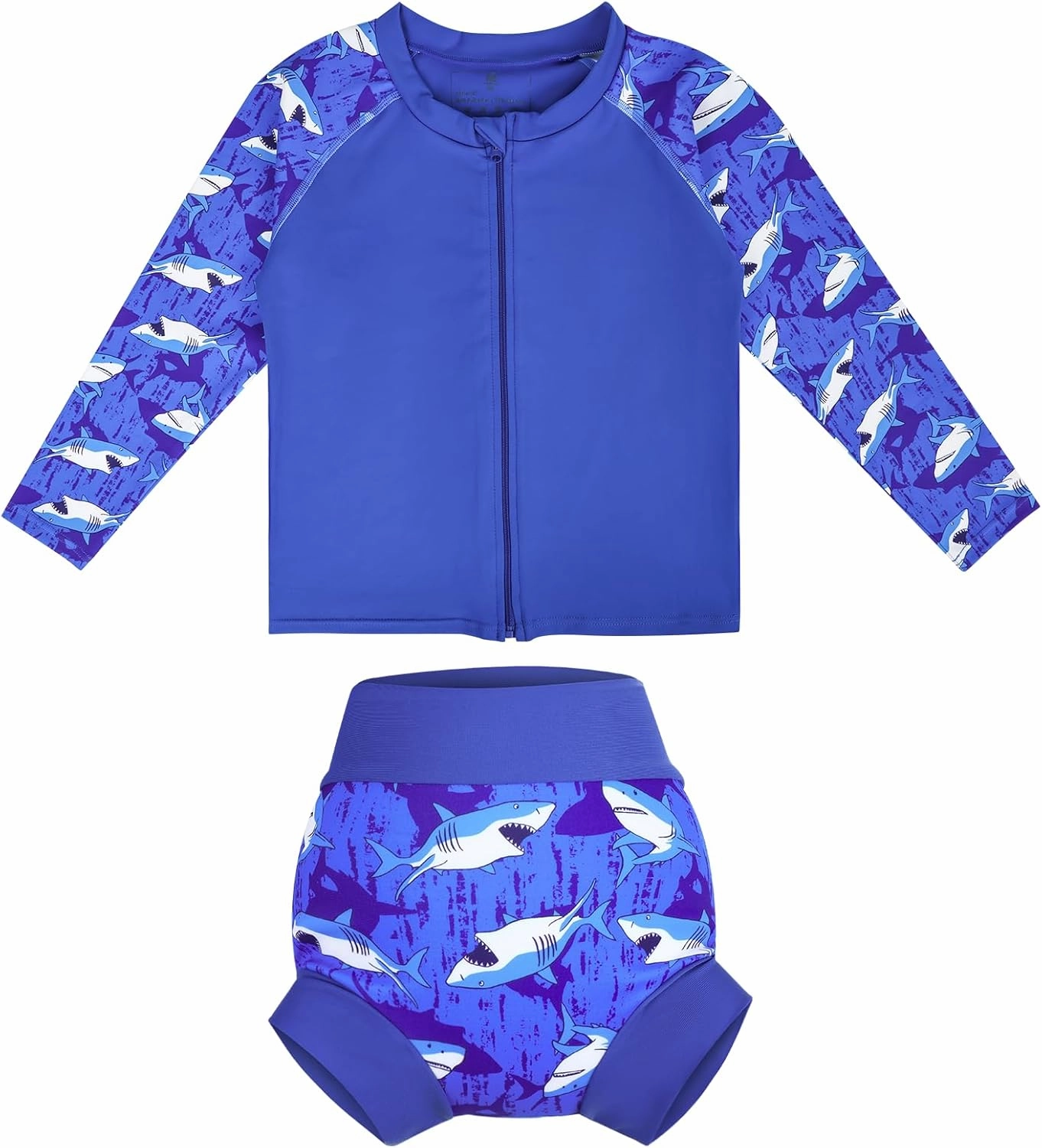 MooMoo Baby Rash Guard Swimsuit Set Reusable Swim Diapers Long Sleeve UPF 50  Swim Shirt for Swim Lesson and Pool